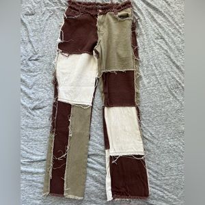Jaded London Boyfriend Fit Patchwork Pants